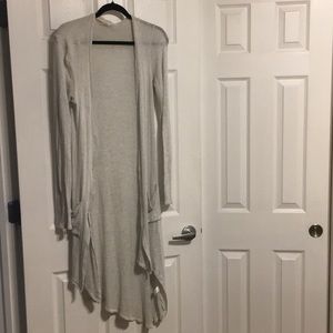 Joah Brown Light Gray Full Length Cardigan O/S
